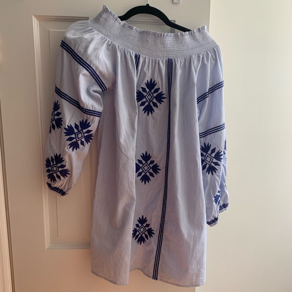 Embroidered, off the shoulder dress